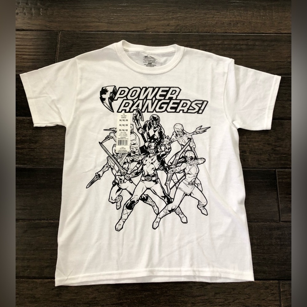 COPY - Y2K 2000’s Youth Power Rangers Graphic White T-Shirt Size Medium NOS
